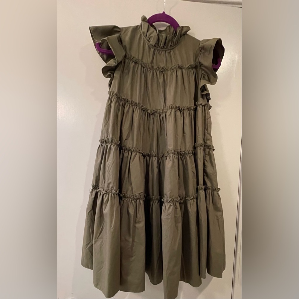 En Saison Olive Green Tiered Dress size XS - Picture 1 of 5